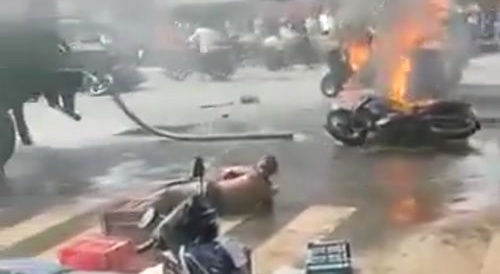 Man dead after opening bike tank on fire