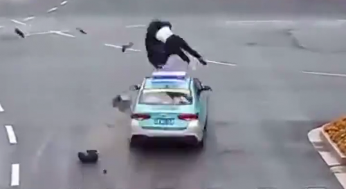 Scooter Rider Gets Destroyed By Taxi In China