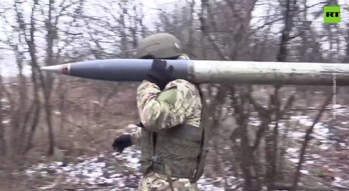 Team work between Russian Self Propelled Artillery and BM-21 Grad MRLS