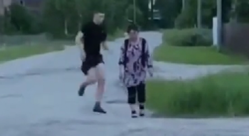 Scumbag Kicks Random Old Woman For No Reason