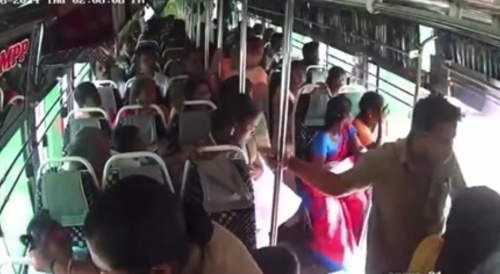 Woman Falls Out Of The Moving Bus In India