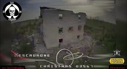 Destruction of a three-story building by Russian forces using an FPV drone