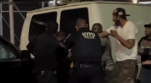 Black Man Resisting The Arrest Punched By NYPD Cops