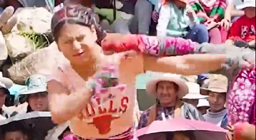 Two Village Girls Throw Hands at the Annual Takanakuy