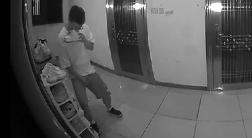 Pervert Touches Himself While Sniffing Sneakers