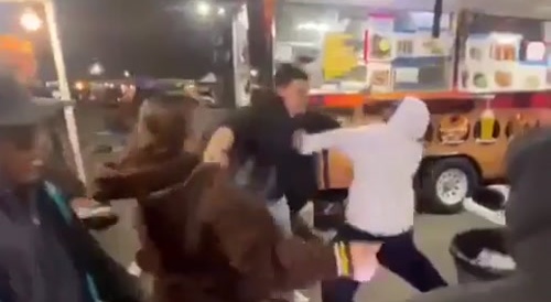 Gang Fight at Flea Market in San Diego, California