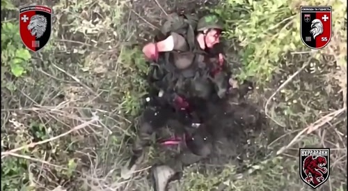 Unsuccessful attempt by a wounded Russian soldier to commit suicide with a grena