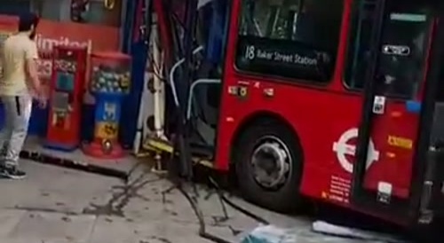 Bus crashes into a shop