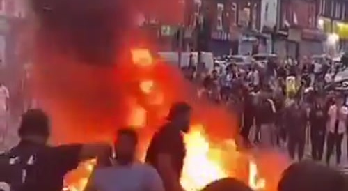 Muslim riots in Leeds, UK