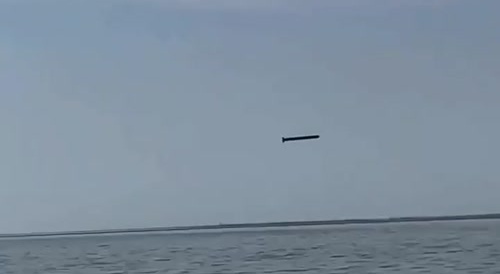 Fishermen Film Russian Missiles Flying On The Black Sea.