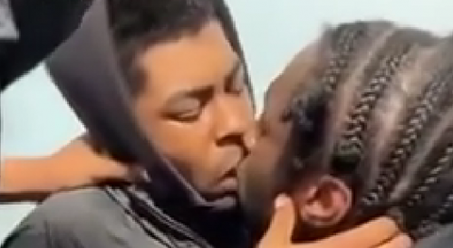Gang members have their hair cut off and are made to kiss for trying to meet underage girl