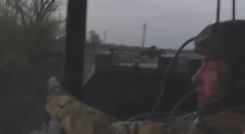 BTR-82a under drone attack