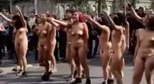 Naked Women Protest in France