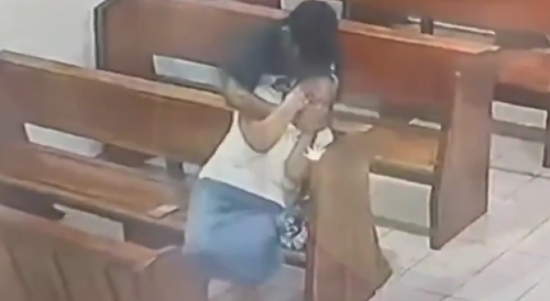 Bastard Robs Elderly Woman Inside The Church