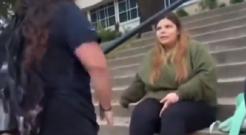 Chubby Girl gets Ass Beaten for Being Racist