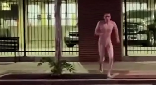 Iowa: Naked man running down avenue, stealing car