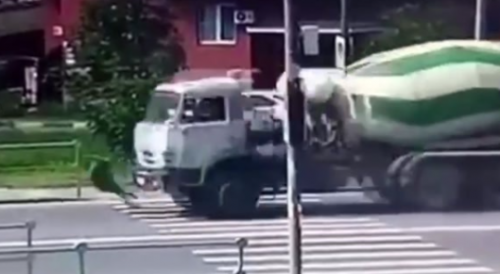 Old Man Gets Killed By Cement Truck