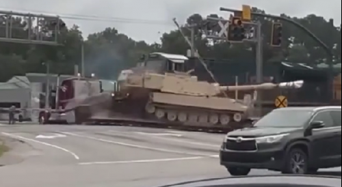 Another Angle Of Tank VS Train In Carolina