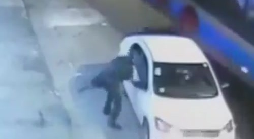 Several scenes where thieves get run over by cars.