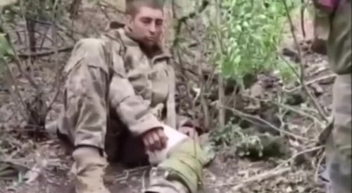 The execution of a Ukrainian who did not want to be captured.