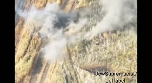 Ukrainian rescue team steps on unexploded artillery shell.