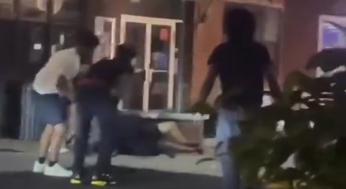 All Out Parking Lot Brawl in Massachusetts