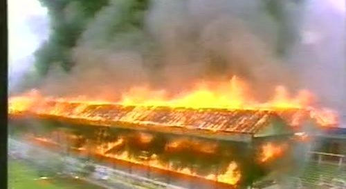 Bradford city stadium fire 1985 original un-edited footage