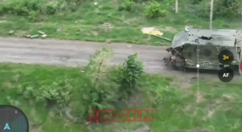 A Colum Of Russian Mechanized Brigade At Work In Chasov Yar Region.