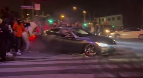 Fender Bender During Sideshow In Santa Monica