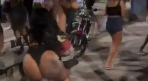 Man Assaulted By Huge Assed GF During Party In Brazil