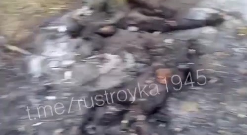 Do you like barbecue? Burnt corpses of Ukrainian militants, on Russian soil.