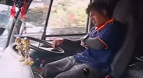 Thai Trucker Suffers Freaky Accident