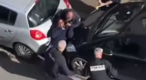 French police officers attacked with a saber