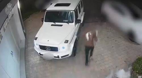 Armed home invasion, two Mercedes stolen.