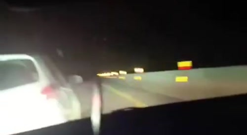 Accident recorded from inside car