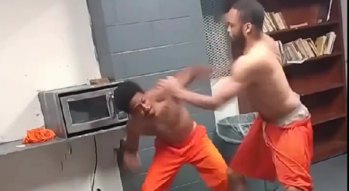 Inmates Throwing Fists