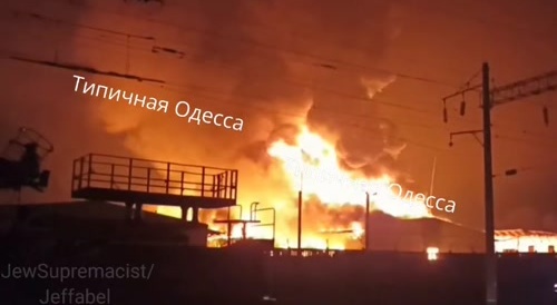 Ukrainian ammunition depot after missile attack.