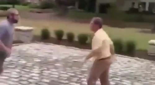 Rich Neighbor Thinks he can Fight Like a Man