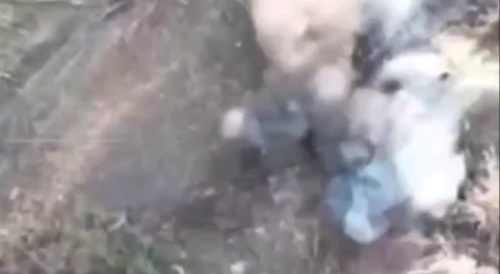 Ukrainian man flies away after direct hit by drone.