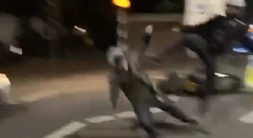 UK Moped Thief Gets A Flying Kick