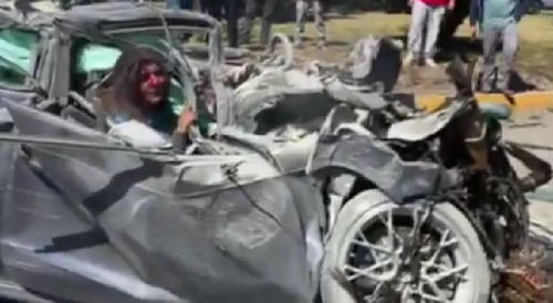 Pregnant woman miraculously survives brutal crash