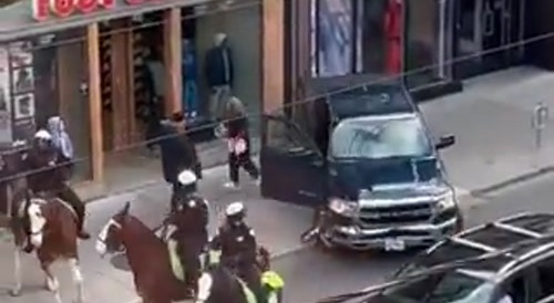 Cops chasing fleeing suspects who crashed through store window