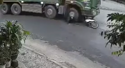 Moped Rider Run Over By Truck In Vietnam