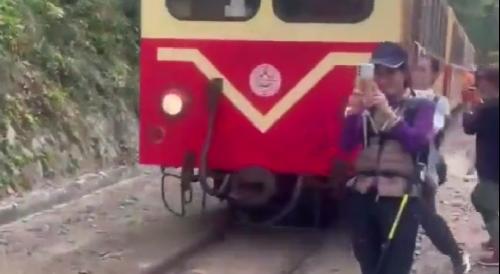 Train vs Selfie Taking Tourist