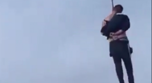 Assad's Cousin Being Hanged in a Public Square (another angle)