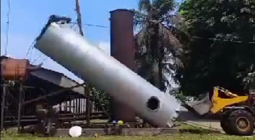 Worker Crushed By Chimney