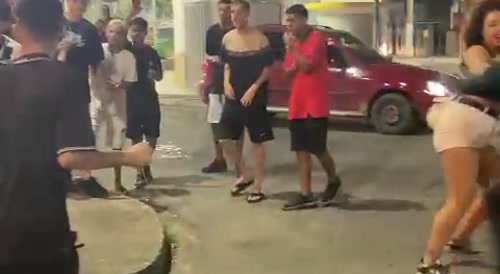 Street fight after the game