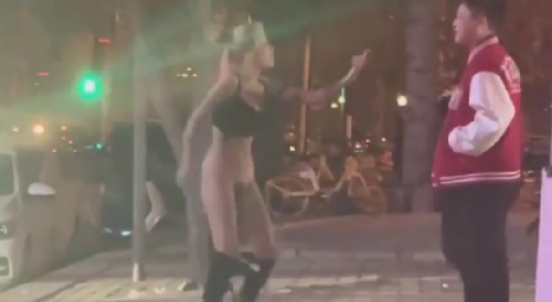 Wasted Girl Strips Butt Naked During Dispute In China