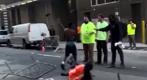 Angry NY Man Confront Workers