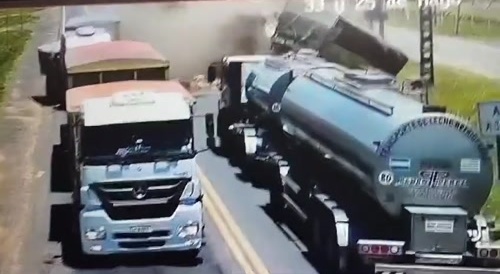 crash between trucks